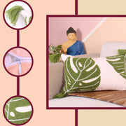 Hand Crafted Embroidered Bohemian Cushion Cover, Set of 1 (12 x18 inches/ 30x45 cm) 10